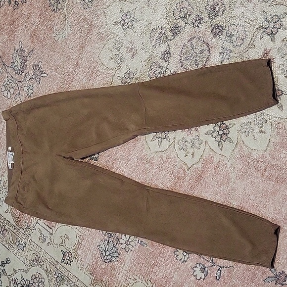 Max Studio Tan Faux Suede Elastic Waist Pants Leggings Size S - Picture 4 of 14